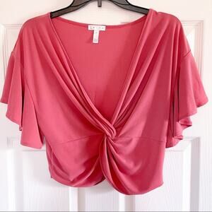 Leith Twist Knot Crop Top Blouse